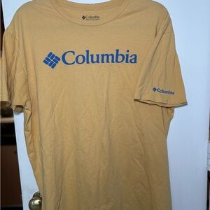 Columbia Men's Regular Fit Short Sleeve Yellow T-Shirt Extra Large Cotton Blend